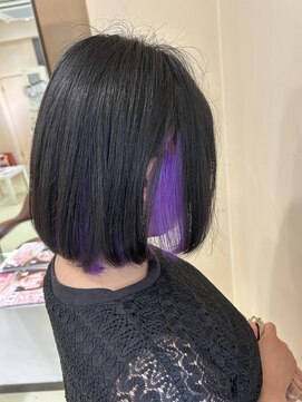 イヤリングカラー　インナーカラー　ムラサキ