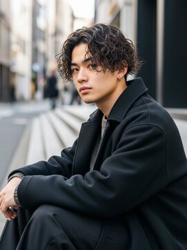 コトナ 越谷店 メンズ/爽やかに動くスパイラルパーマ/センターパート/越谷