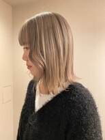 チャプター 問屋町(chapter)&nbsp;髪質改善トリートメント外はねボブミルクティーベージュ韓国ヘア