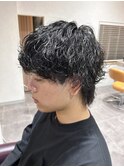 波巻きウルフパーマ