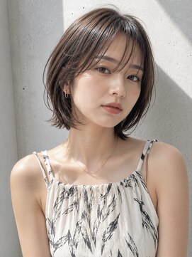 ノア 三宮店(NOA) 【NOA】丸みショートボブ×シースルーバング×ブラウンベージュ