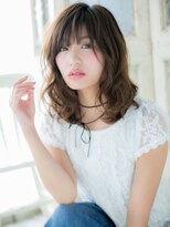 クオーレ ヘア アンジュ 水戸店(CUORE HAIR ange)&nbsp;*ange水戸*…ココアブラウンx無造作パーマの抜け感セミディa