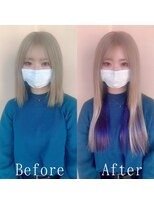 あるじゃんすー さいたま店&nbsp;ブロンド×ラベンダーカラー#シールエクステ#ラフウェーブ#大宮