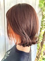 エスハートオブヘアー 植田店(ES Heart of HAIR)&nbsp;【ES 伊藤】オータムスタイル No.60 インナーオレンジ外ハネボブ