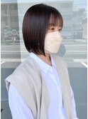 ミニボブ×ピンクブラウン