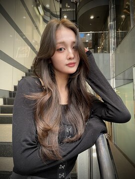 ザシェノンアオヤマ(THE CHAINON AOYAMA) 韓国レイヤー/グレージュ／くびれヘア/ブリーチなしカラー