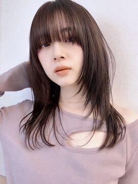 サンド ミュウ 横浜店(sand mieu) くびレイヤーボブルフネビージュ小顔ワンレンこなれミディ