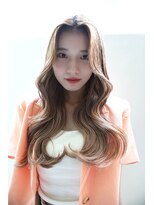 シャルムバイルーチェココ(CHARME by Lu'ce coco) 顔まわりレイヤーイメチェン美髪ワイドバングホワイトブロンド