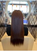 光まとう　柔らかブラウンの美髪ストレート/髪質改善/艶感