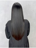 ロング顔周りレイヤ韓国ヘアーおくれ毛前髪カット_ba537481