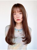 ロング韓国ヘアおくれ毛前髪カット_ba537283