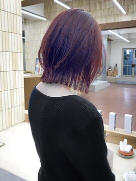 パークレーン アイス イヴェン(park lane ICI yeven) ブリーチなし切りっぱなしボブミディアムレイヤーボブ夏カラー