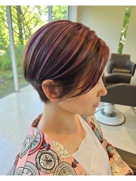 ユウヘアー 大高店(U Hair) 暖色アンブレラカラーピンク