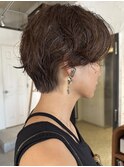 コンパクトショート黒髪パーマショートパーマニュアンスパーマ