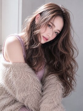 シオン(shion) ロング顔周りレイヤー韓国ヘアオリーブベージュ_F21760