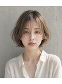 大人可愛いナチュラルマッシュショート・ミルクブラウンボブ