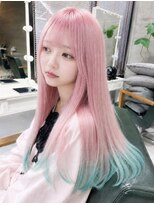 デイズ(days)&nbsp;ホワイトピンクベージュ毛先カラーグリーンデザインカラー原宿