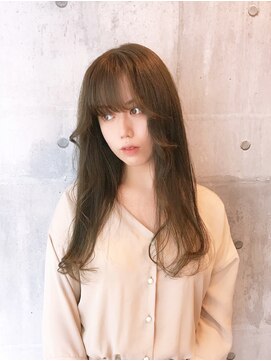 エンリッチヘア(enrich hair) オリーブベージュ　ハイ透明感カラー　ロングレイヤー
