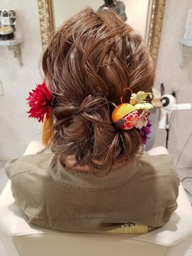 ラ ブランシュ 大宮(La Blanche) 大宮/マロンベージュ/Aラインボブ/かき上げ/ニュアンスマッシュ