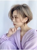 韓国風ながし前髪、くびれショート【なんば】