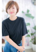 大人ガーリー◎暖色系カラーナチュラルマッシュショートa1
