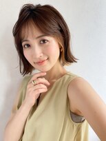 ノラ ギンザ(NORA GINZA) 外ハネボブ×イヤリングカラー×シースルーバング 20代30代40代