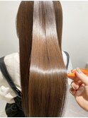 20代30代40代髪質改善カラーミルクティベージュ艶感ストレート