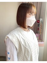 ベティ(Bettie)&nbsp;大人ガーリー　小顔　オレンジベージュ　ミニボブ　大人ショート