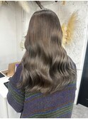 韓国レイヤーカット/透明感グレージュ/立体感ウェーブ/小顔