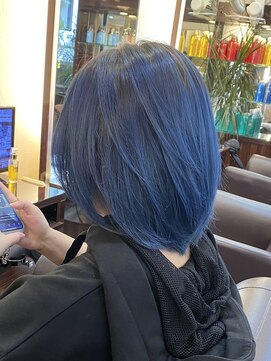 キャラ 池袋本店(CHARA) ネイビーブルー◎レイヤーボブ【池袋/ボブ/ショート】
