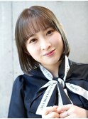 みるグレージュプツっとボブ