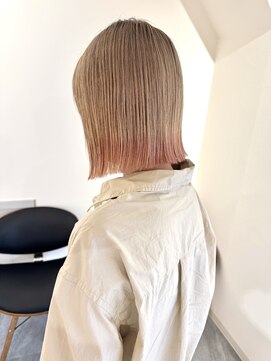 パプスドコワフュール 甲子園口店(Pap's de coiffeur) 春に向けカラーすそピンク