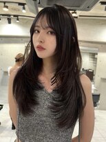 サイン 表参道(SIGN) 韓国ヘアーハッシュカットレイヤーカットグレージュブリーチ無し