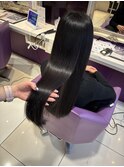 京都美容室 髪質改善 レイヤーカット ブリーチなし 透明感カラー