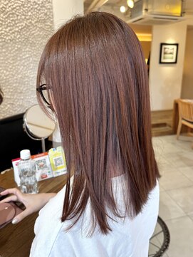 ビーチ(BEACH) ブリーチなしオレンジベージュミディアムヘア