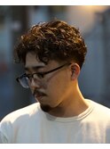 パーマセンターパートパーマテーパーフェードフェザーパーマ