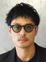 ゼンコー アオヤマ(ZENKO Aoyama)&nbsp;刈り上げ黒髪ルーズショートパーマニュアンスパーマツーブロ