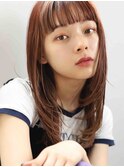 小顔ナチュラルセミロング