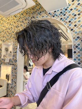 トリコ 梅田茶屋町店(trico) メンズウルフ × 波巻きパーマ