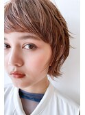愛されアシメショート×透明感アンティークブラウン