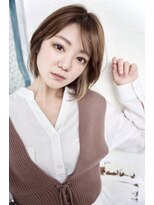 グランアージュ 錦糸町(grandage)&nbsp;フェザーバングxイヤリングカラーxミニウルフボブ20代30代40代b