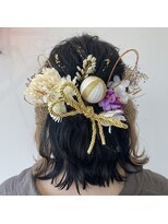 テクライズ 豊橋店(TECHRISE)&nbsp;☆インナーカラー×成人式ヘア、ハーフアップ、金箔☆