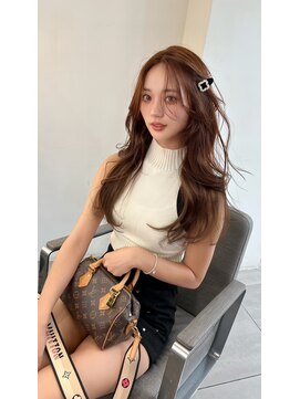 ノク 渋谷(nok) 透けるブラウン_前髪マチルダボブピンクベージュ