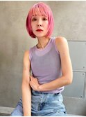 【Lloyd 大宮】ビビットピンク×顔まわりレイヤーボブ