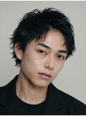 ビジネスショートツイストスパイラルパーマツーブロック刈り上げ