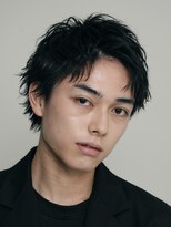 ビジネスショートツイストスパイラルパーマツーブロック刈り上げ