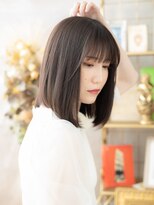 カバーヘア ブリス 北浦和(COVER HAIR bliss)&nbsp;オリーブグレージュ切りっぱなしストレートc5北浦和20代30代40代