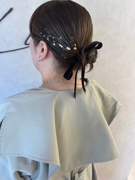 タイトアレンジ/結婚式髪型/カチモリヘア/韓国ヘア/韓国スタイル