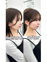 アマトウキョウ アユンチェ(AMA TOKYO×AYUNCHE) 前髪顔まわり韓国ヘアレイヤーカットサイドバンク2wayバンク韓国