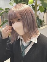 サンクマーケット 渋谷(cinq MARKET) 渋谷ブリーチカラータッセルボブ顔周りレイヤー切りっぱなしボブ